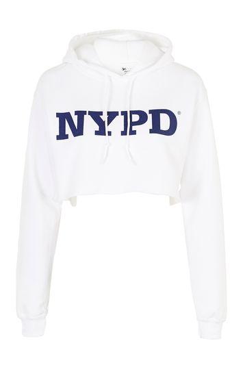 Topshop Nypd Cropped Hoodie By Tee And Cake