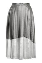 Topshop Asymmetric Pleat Midi Skirt
