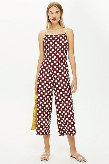 Topshop Rust Spot Jumpsuit