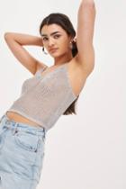 Topshop Petite Metal Rib Strappy Top