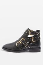 Topshop Ark Studded Buckle Boots