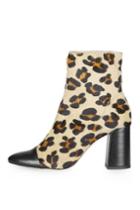 Topshop Happy-days Leopard Ankle Boots