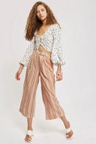 Topshop Striped Crop Wide Trousers