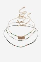 Topshop Bead And Feather Multi-row Necklace