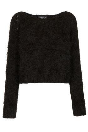 Topshop Knitted Fluffy Crop Jumper