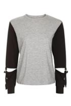 Topshop D-ring Colourblock Long Sleeve Top