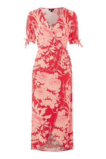 Topshop Oriental Floral Wrap Dress