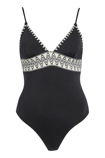 Topshop Zig Zag Trim Swimsuit