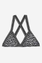 Topshop Animal Print Elastic Triangle Bikini Top