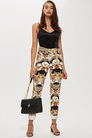 Topshop Moto Chain Print Mom Jeans