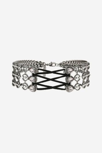 Topshop Stone Tie Up Choker Necklace