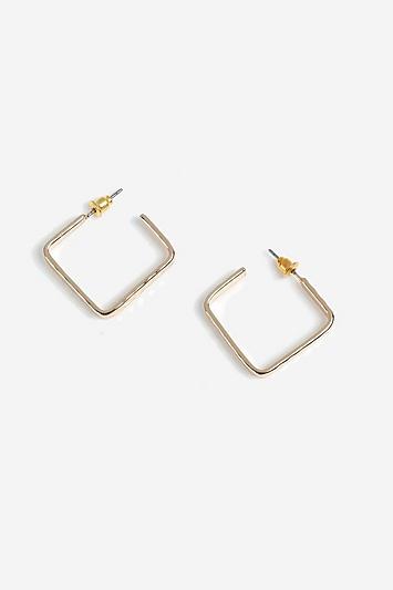 Topshop Textured Square Gold Earrings