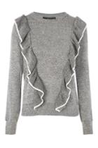 Topshop Tall Ruffle Panel Knitted Jumper