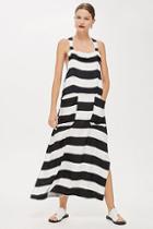 Topshop *striped Pinafore Dress By Boutique