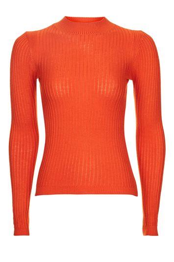 Topshop Fine Gauge Funnel Neck Jumper