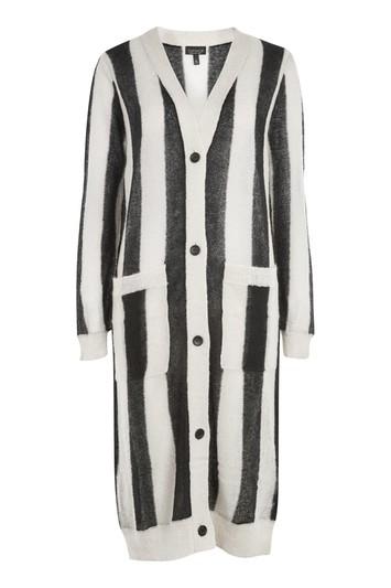 Topshop Vertical Stripe Longline Cardigan