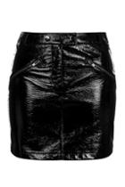 Topshop Vinyl Zip Pocket Mini Skirt