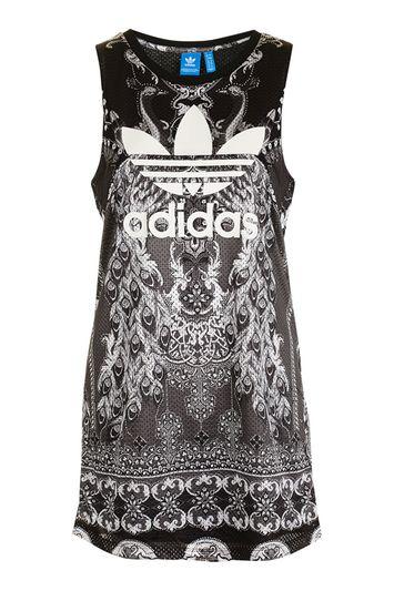 Topshop Farm Print Trefoil Dress By Adidas Originals