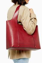 Topshop Taylor Red Slouchy Tote Bag