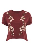 Topshop Short Sleeve Embroidered T-shirt
