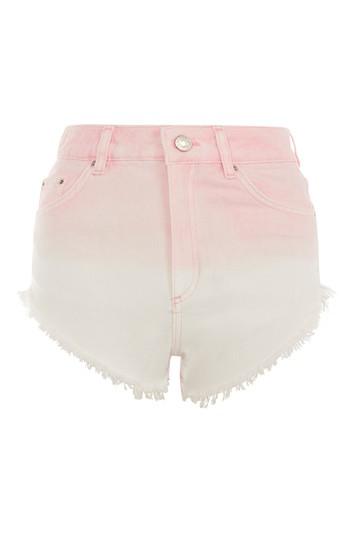 Topshop Moto Pink Ombre Kiri Shorts