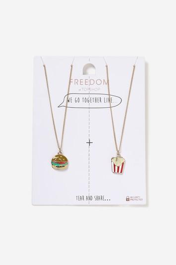 Topshop Fries And Burger Multipack Necklace
