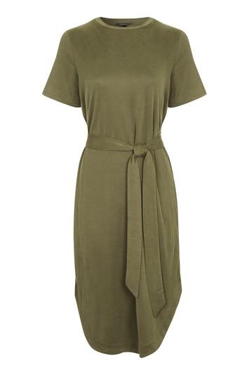 Topshop Petite Rib Belted Dress
