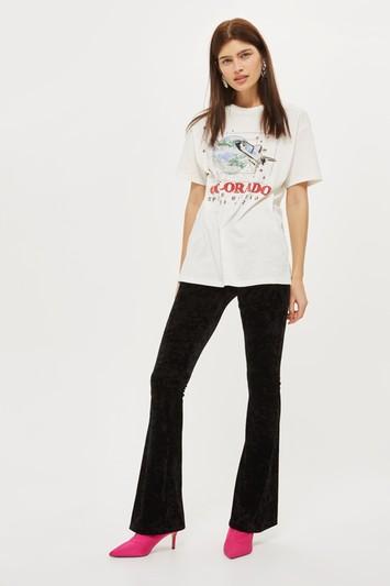 Topshop Velvet Flare Pants