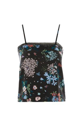 Topshop Dark Floral Camisole Pyjama Top