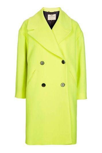 Topshop Bright Wool Ovoid Coat