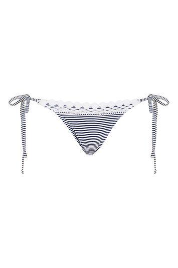 Topshop Stripe Crochet Tie-side Bikini Bottoms