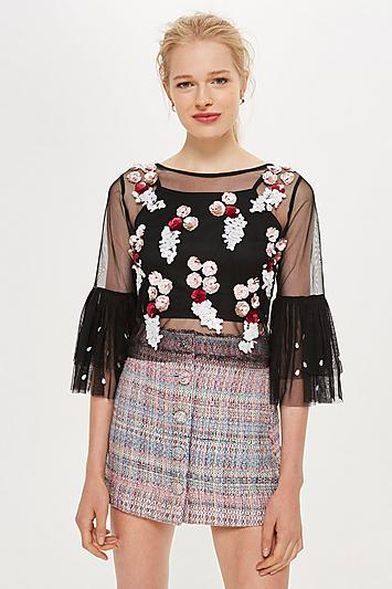 Topshop *britt Top By Lace & Beads