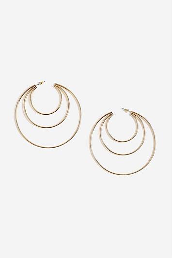 Topshop 3 Row Split Hoop Earrings