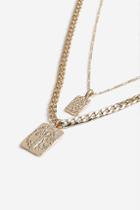 Topshop *two Row Chain Tag Necklace