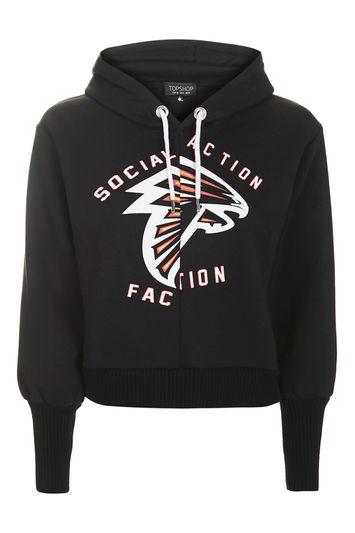 Topshop Reclaim To Wear Cropped Hoodie With Motif