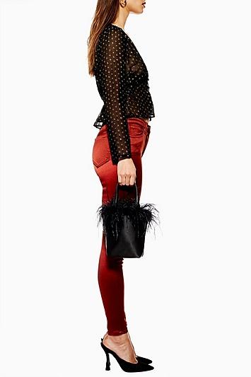 Topshop Dion Marabou Trim Grab Bag