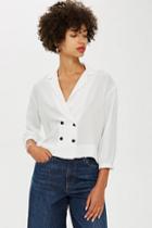 Topshop Tall Button Up Wrap Blouse