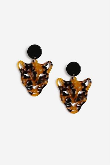 Topshop Leopard Head Resin Earrings
