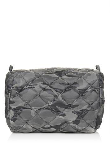 Topshop Nylon Quilted Camo Make-up Bag