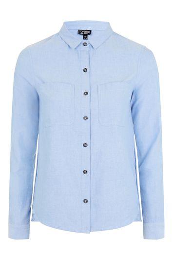 Topshop Blue Oxford Shirt