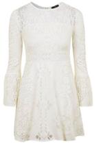 Topshop Petite Fluted Sleeve Lace Dress