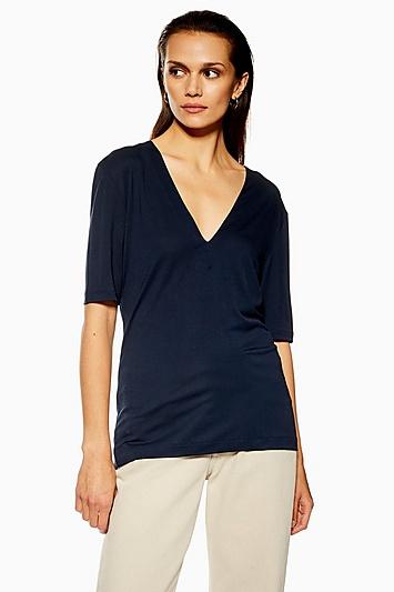 Topshop *deep V T-shirt By Boutique