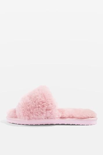 Topshop Cleo Sheepskin Slipper Sliders
