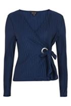 Topshop Pleated D-ring Wrap Top