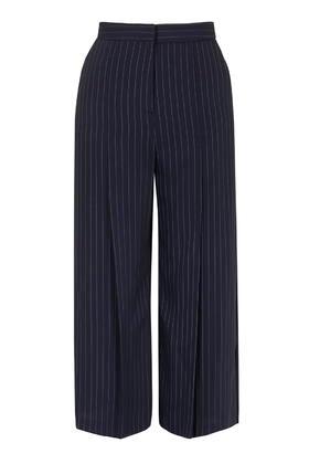 Topshop Wide Pinstripe Cropped Trousers