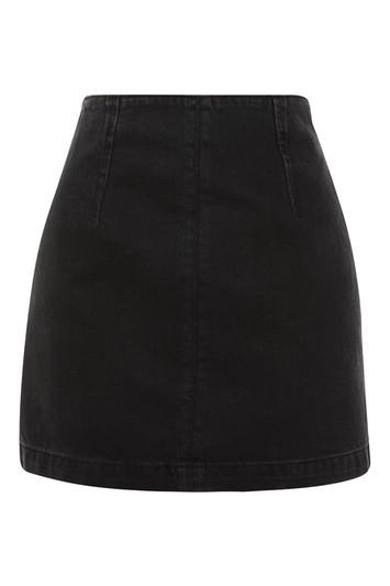 Topshop Moto Denim A-line Skirt