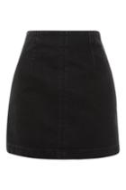 Topshop Moto Denim A-line Skirt