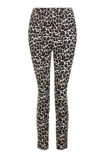 Topshop Animal Jaquard Print Cigarette Pants