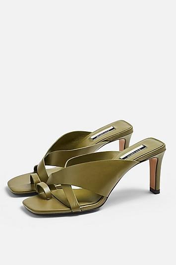 Topshop Noel Khaki Toe Loop Mules