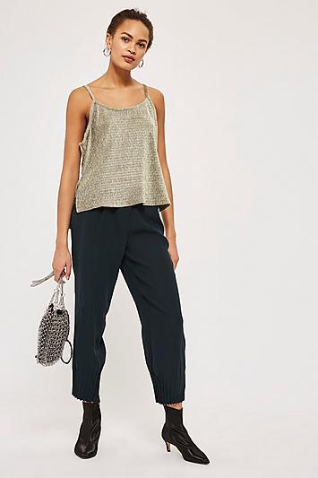 Topshop *pleated Hem Trousers By Native Youth